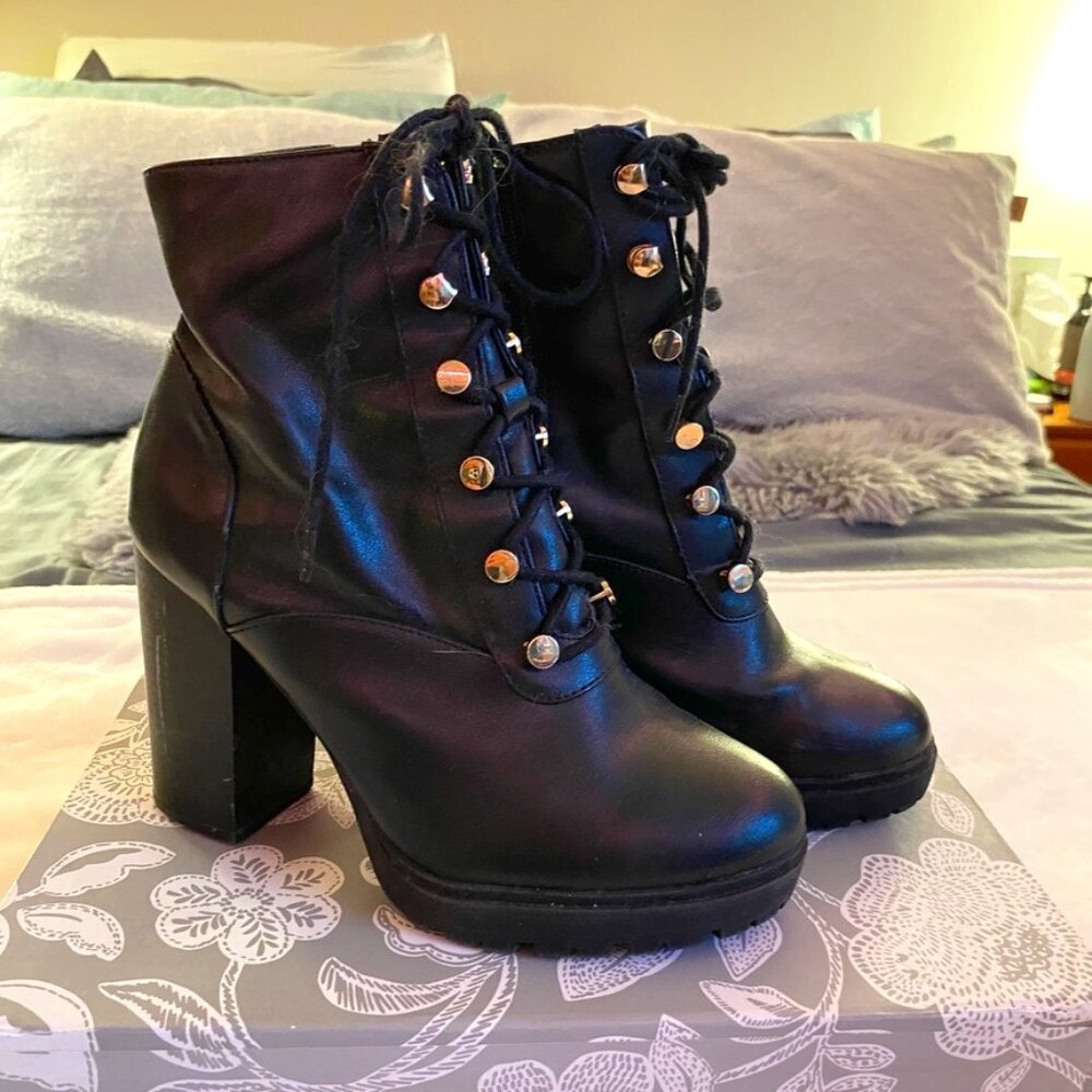 Express black booties size 8